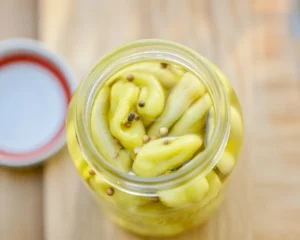 Variety of banana pepper recipes including pickled and stuffed peppers