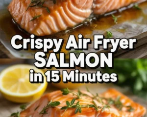 Crispy air fryer salmon fillet ready for a quick and delicious dinner