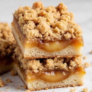 Delicious homemade Apple Crisp Bars with a golden oat topping and fresh apple filling.