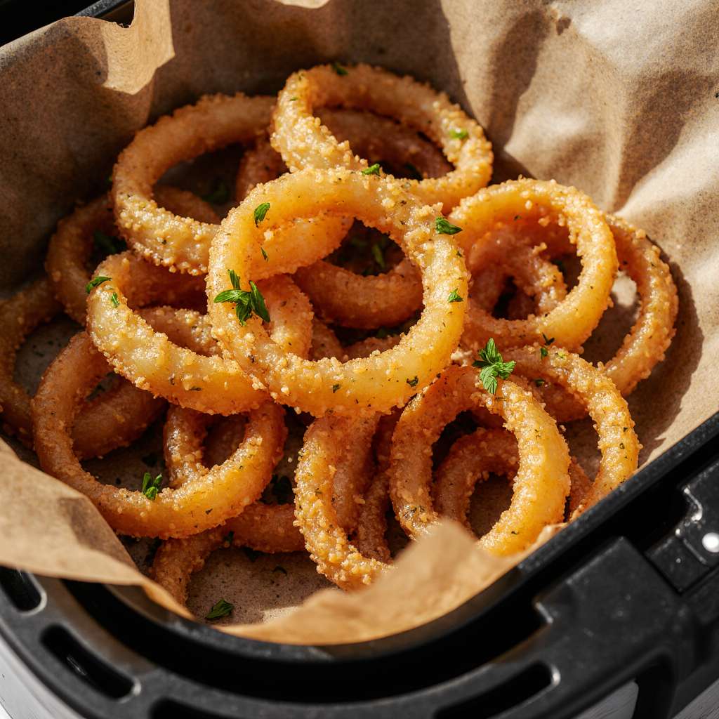 Air Fryer Crispy Onions recipe with a golden, crunchy texture