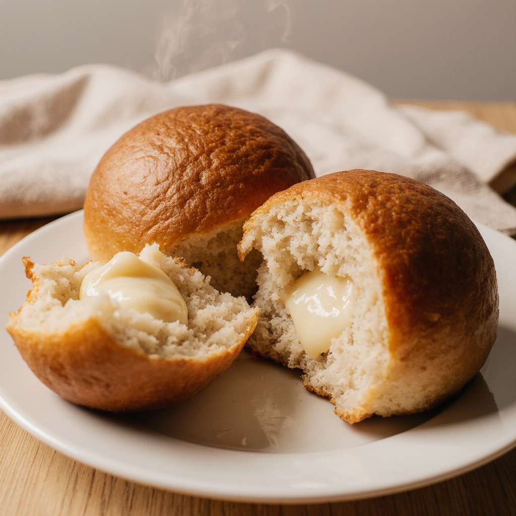 Freshly baked Texas Roadhouse-style dinner rolls with melting butter