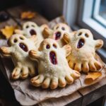 Vegan blueberry ghost hand pies with a flaky crust and rich filling