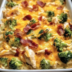 Delicious low carb chicken casserole topped with cheese and vegetables