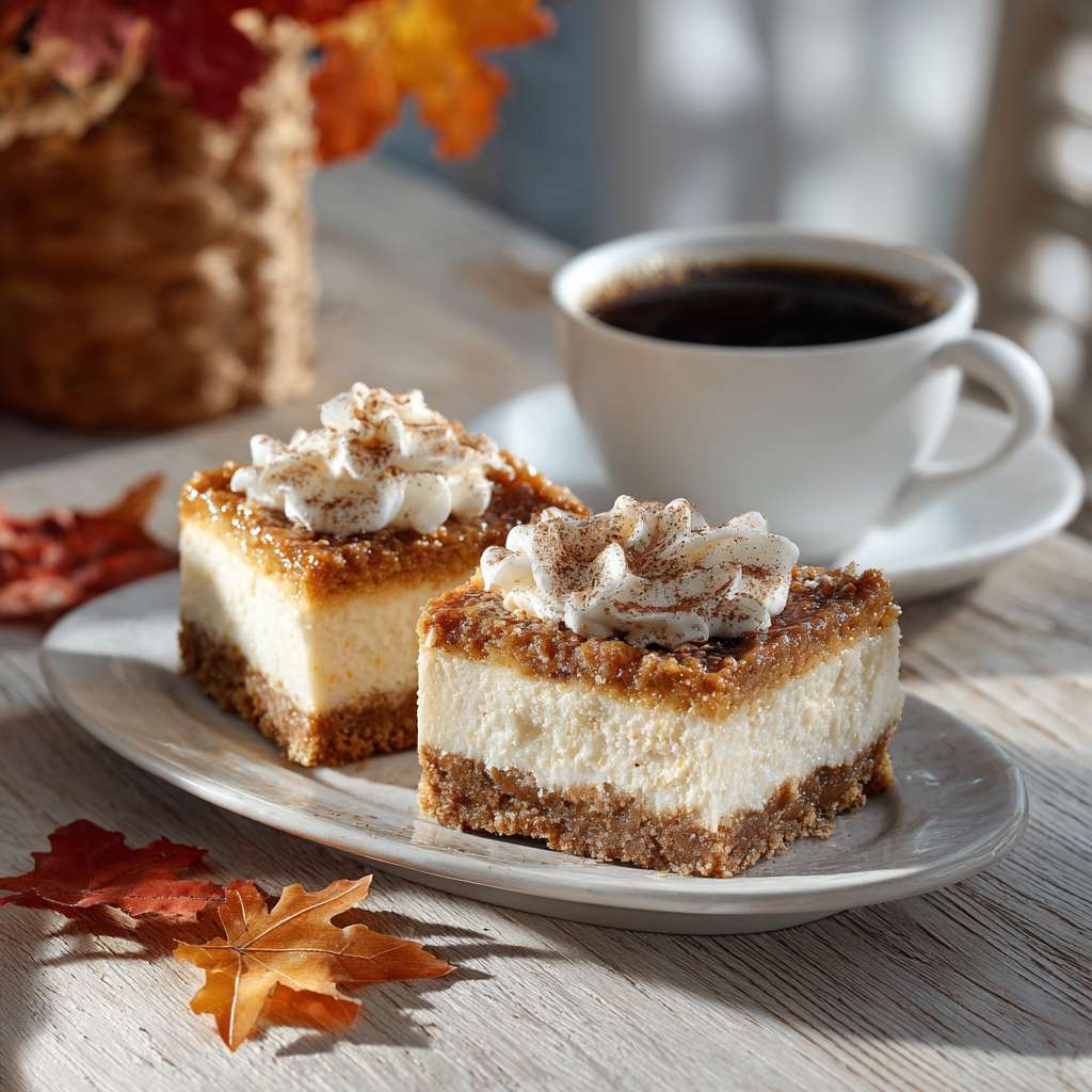 pumpkin bars with coffee