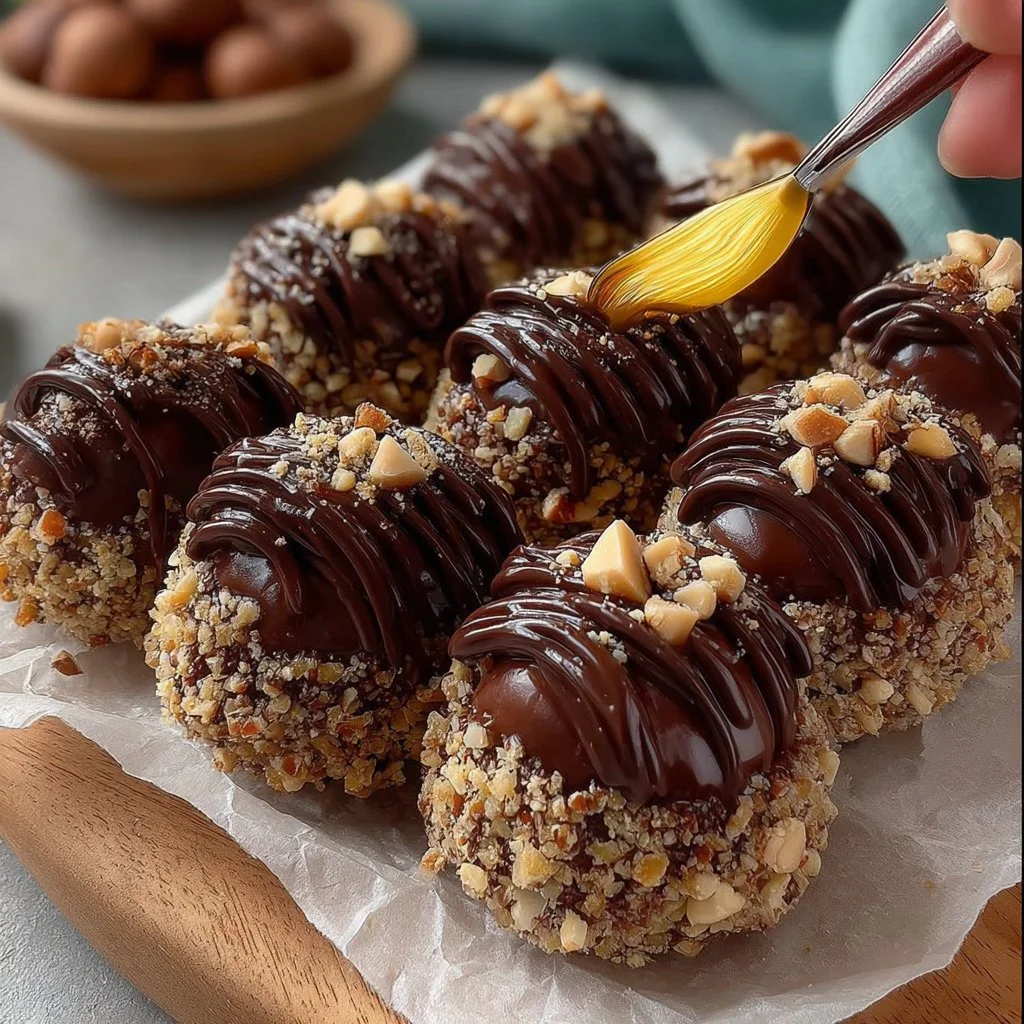 Delicious no-bake hazelnut treats arranged on a plate.