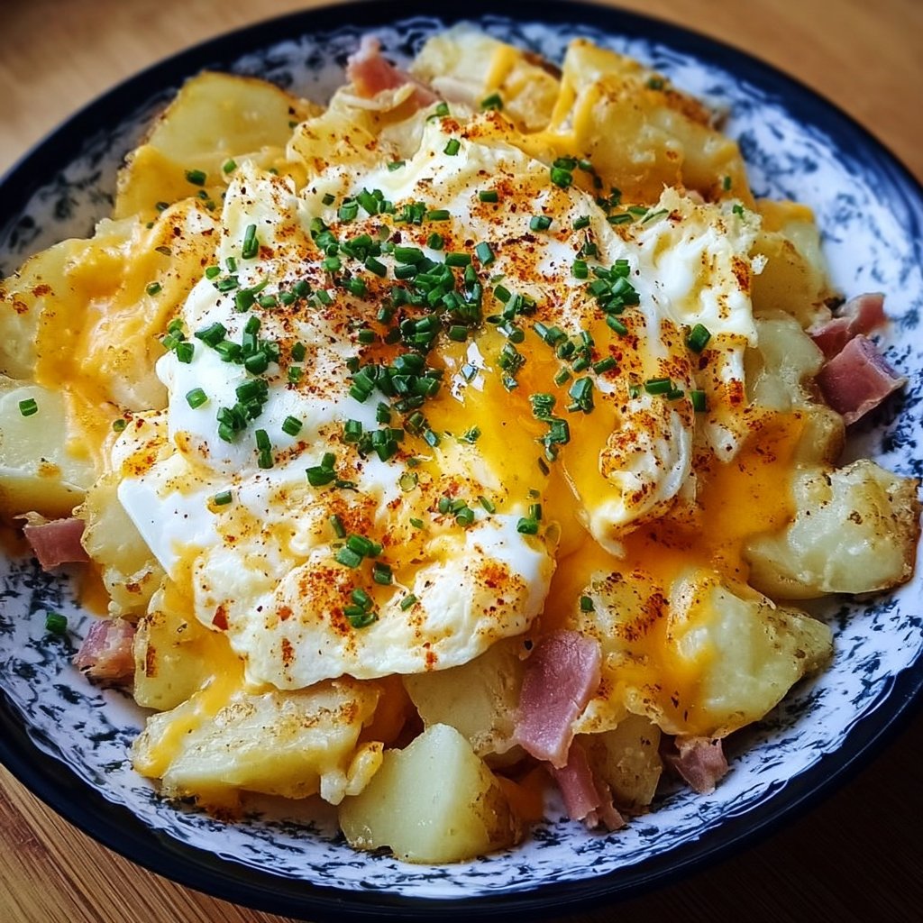 Cheesy Potato Egg Scramble