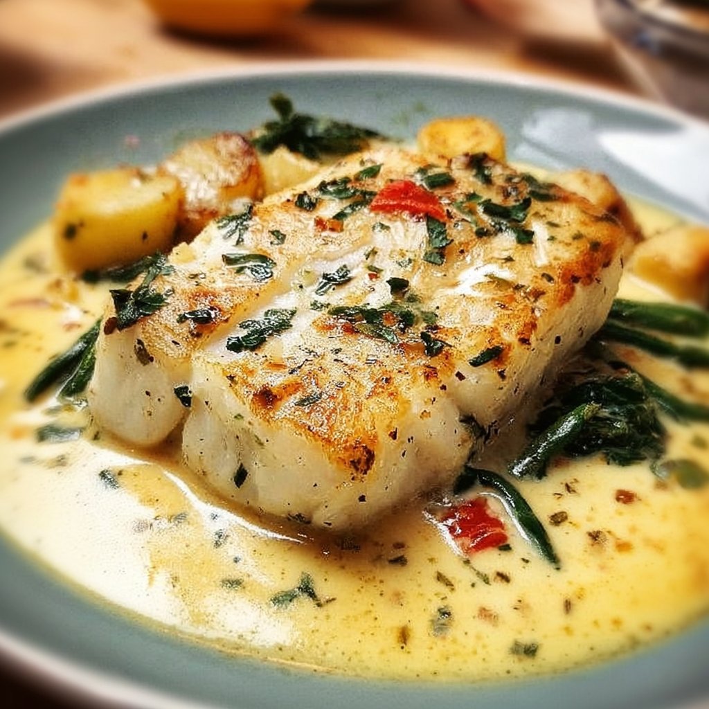 Baked Cod in Coconut Lemon Cream Sauce