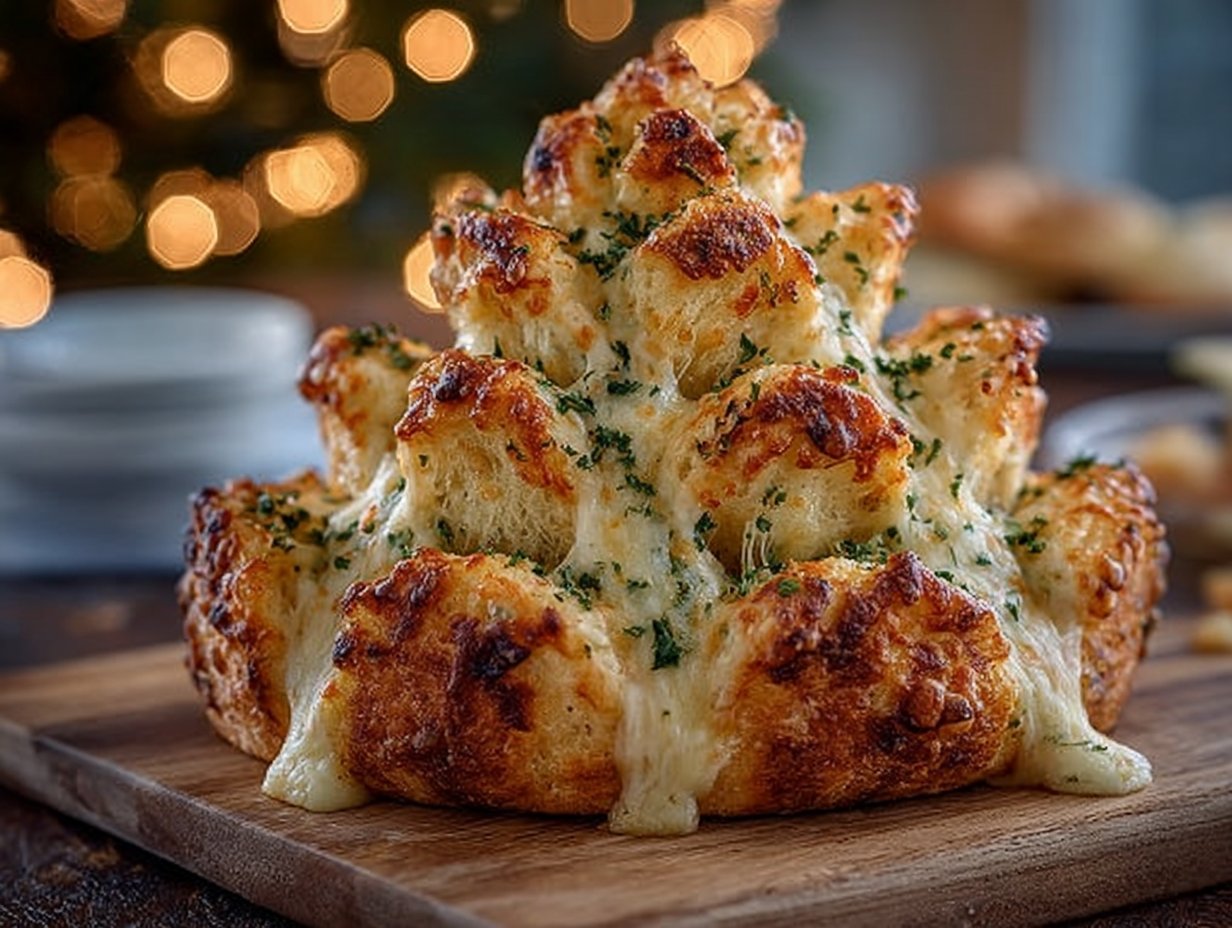 Cheesy Christmas Tree Bread