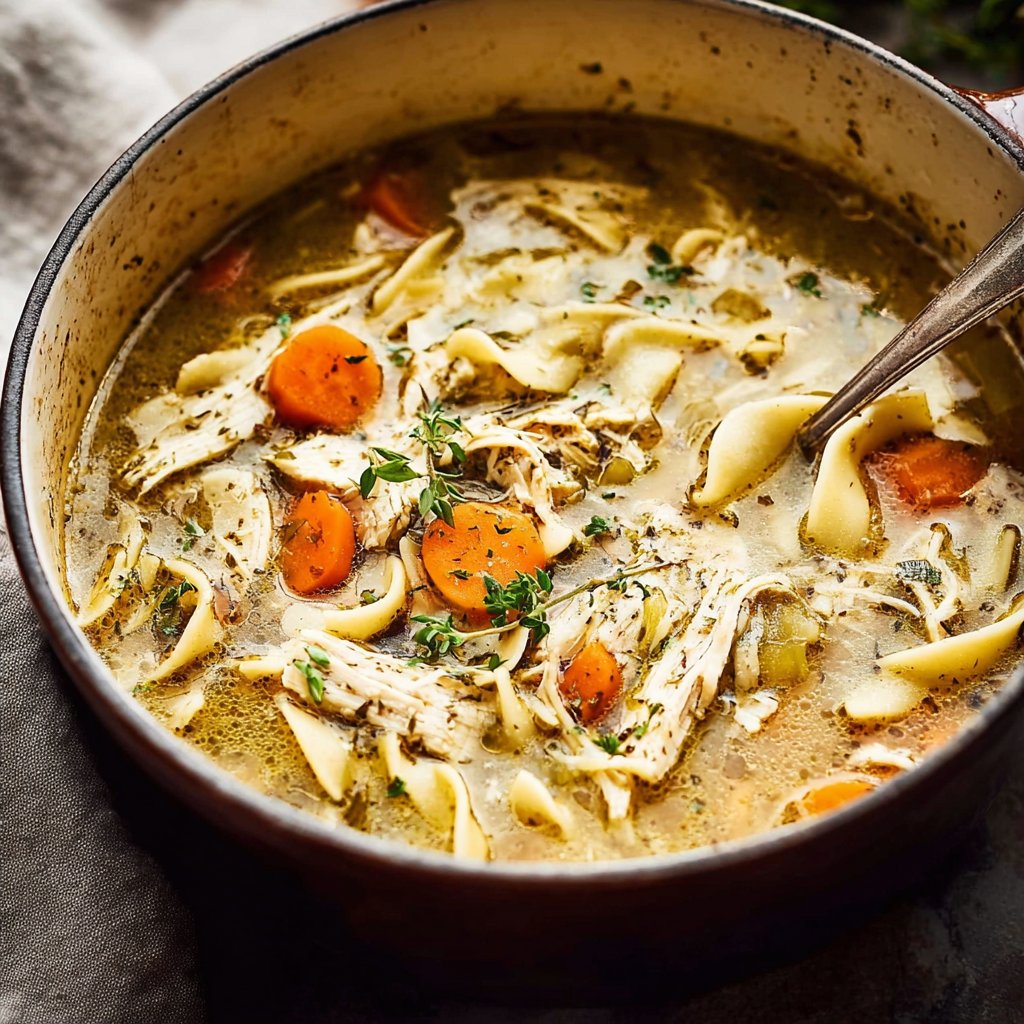This comforting Chicken Noodle Soup recipe is a classic chicken soup filled with … | Chicken soup recipes, Soup recipes chicken noodle, Chicken noodle soup homemade