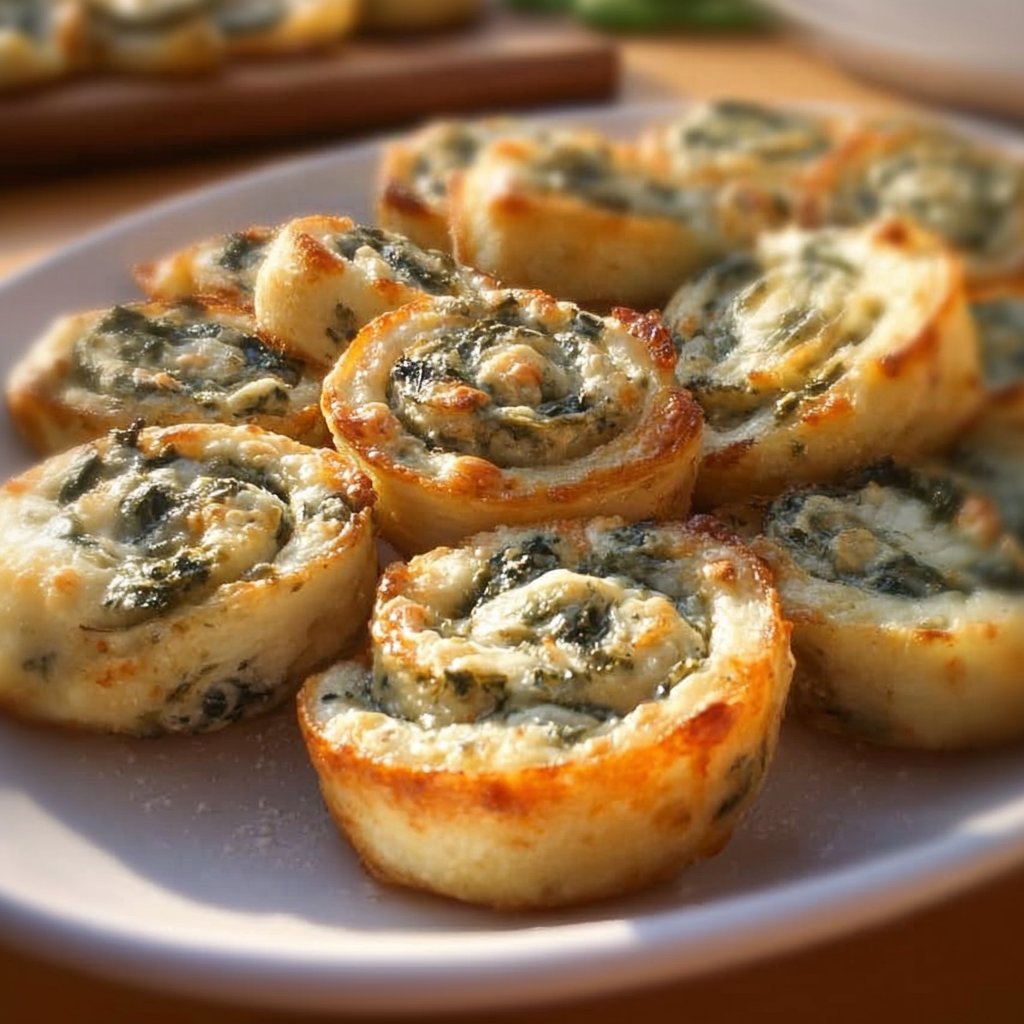 Spinach Dip in Bite-Sized Pinwheels