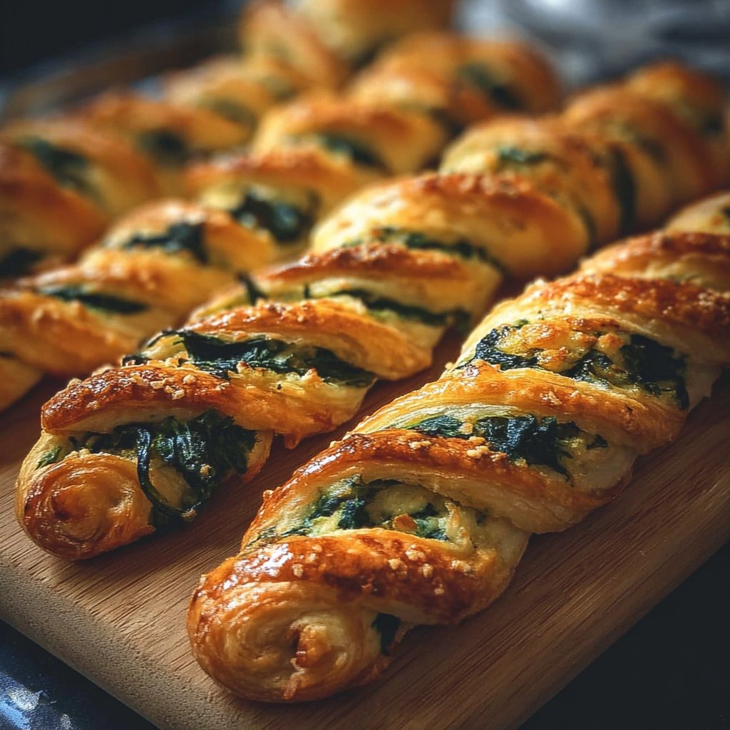 Spinach and Feta Puff Pastry Twists