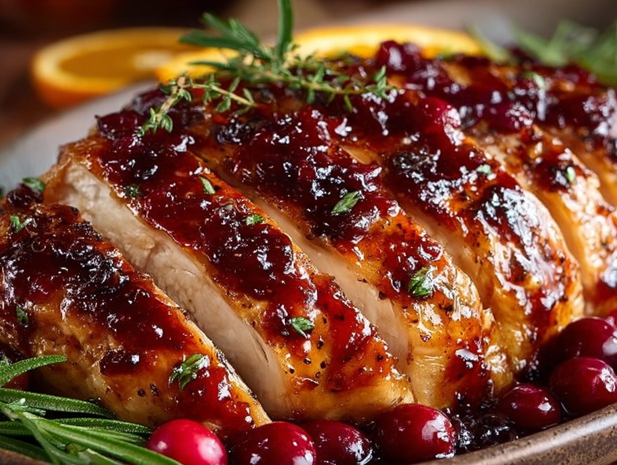 Cranberry Orange Glazed Turkey Breast