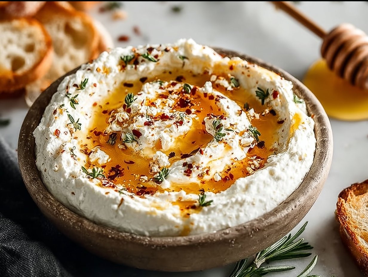 Delicious Ricotta Dip with Hot Honey