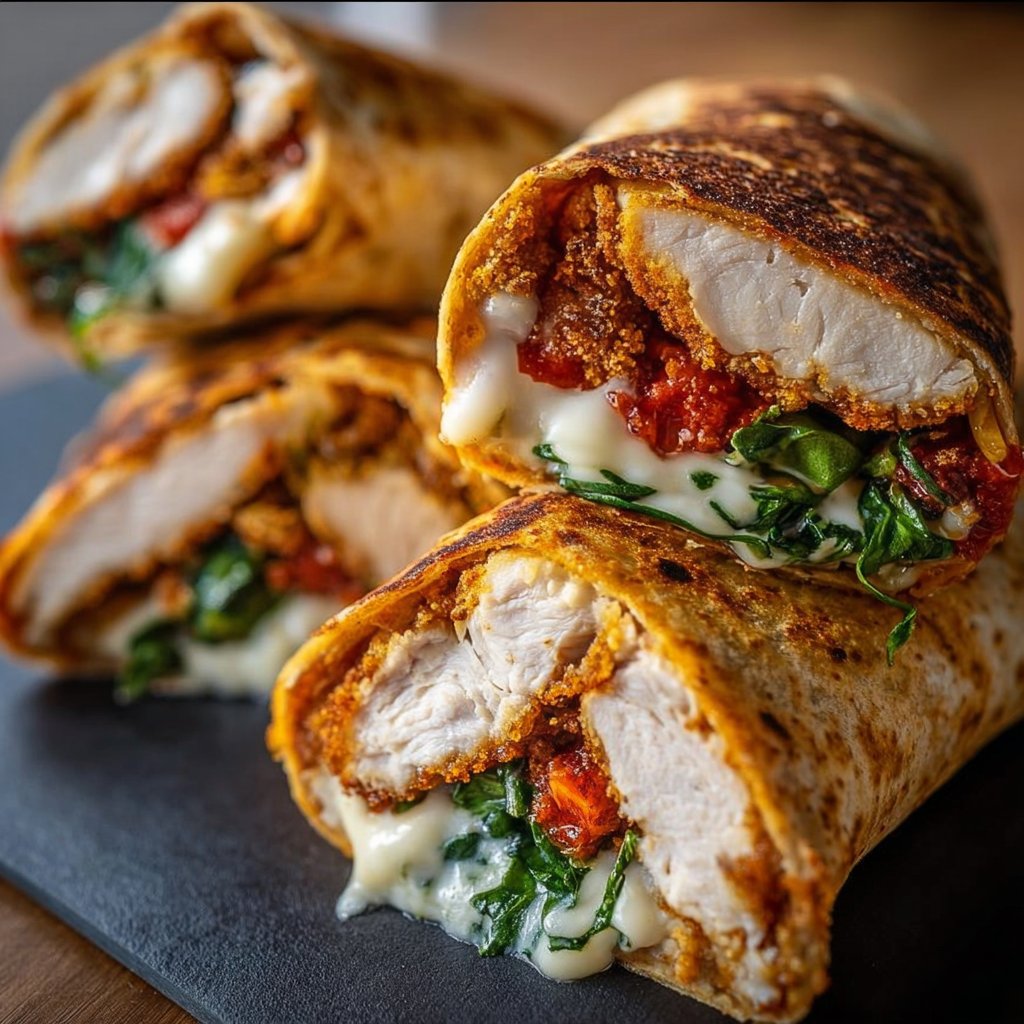 Crunchy Crispy Air Fryer Chicken & Mozzarella Wraps