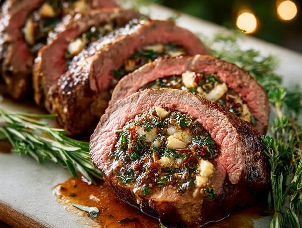 Quick Christmas Stuffed Beef Tenderloin