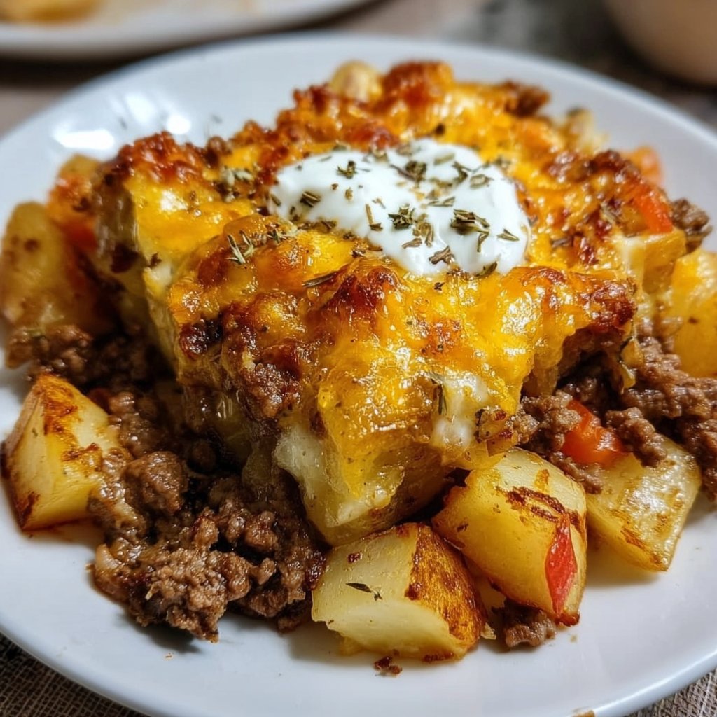 Ground Beef and Potatoes Casserole