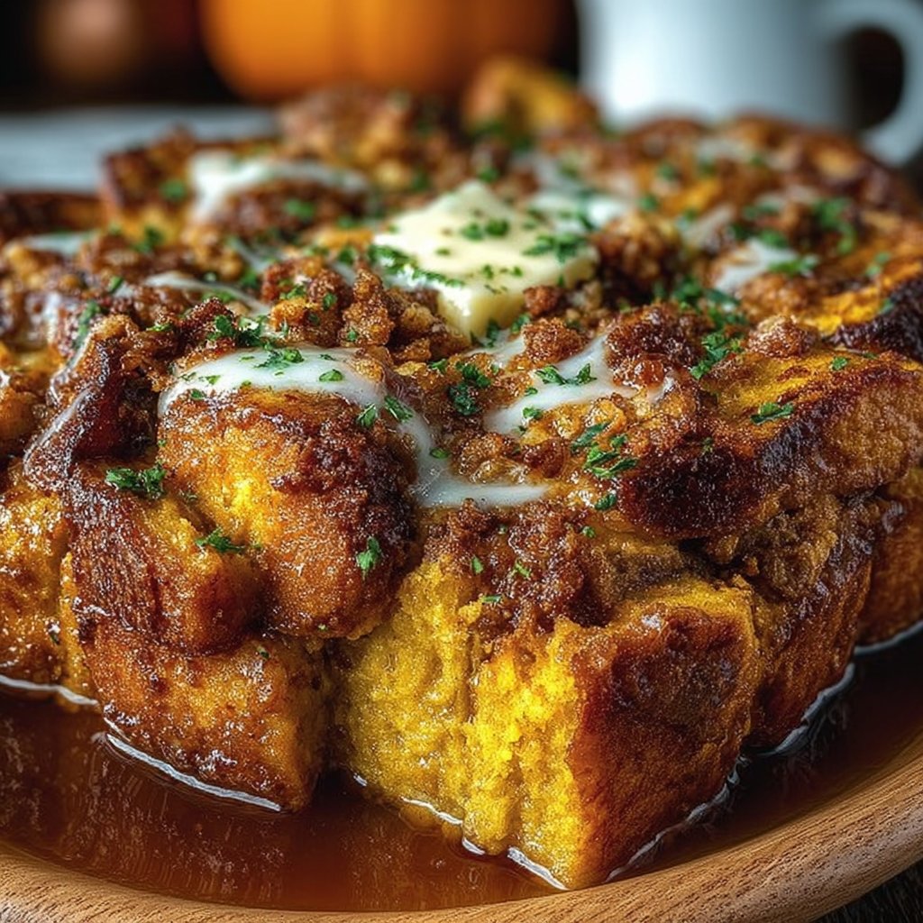 Overnight Pumpkin French Toast Casserole