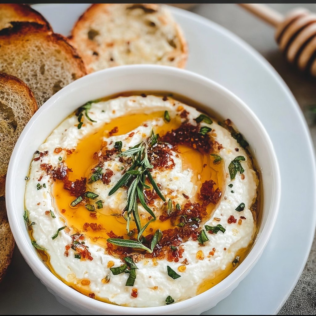 Delicious Ricotta Dip with Hot Honey