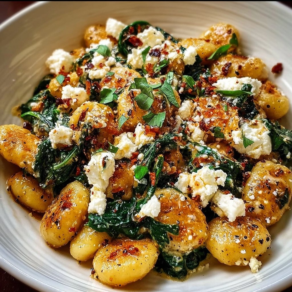 Creamy Gnocchi with Spinach and Feta