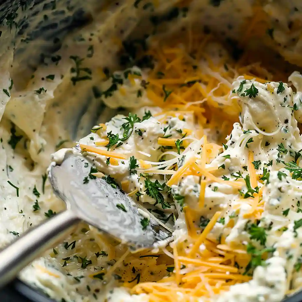 Mixing cream cheese and shredded cheese in a bowl