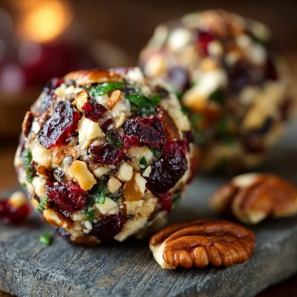 Cranberry Pecan Goat Cheese Truffles