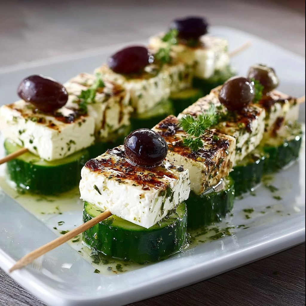 Feta Skewers with Cucumber Recipe