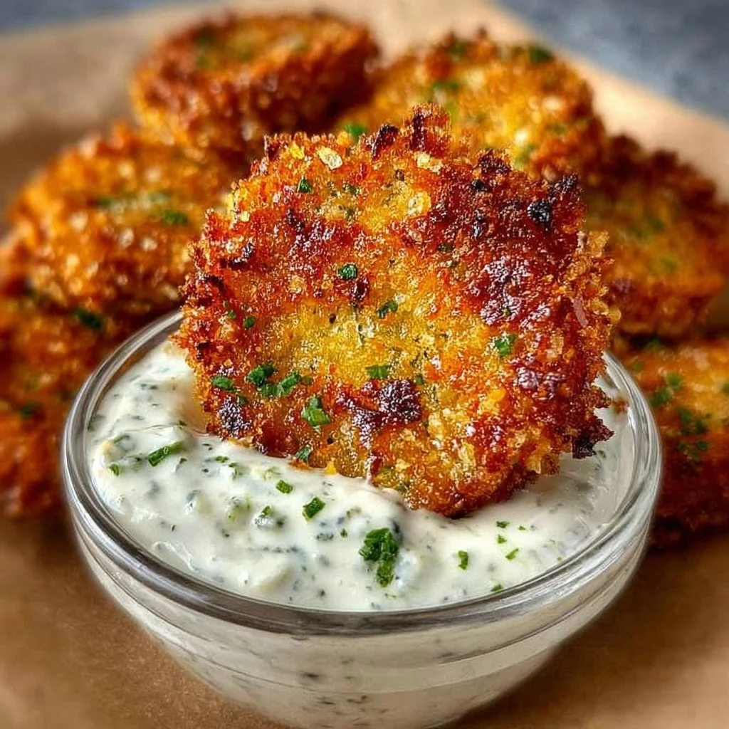 Crispy air fryer fried pickles served as a tasty snack