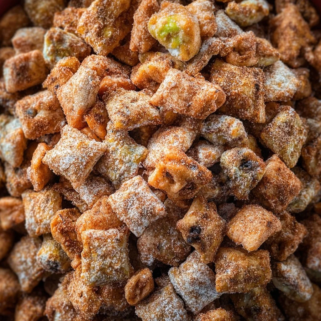 Bowl of homemade Apple Cinnamon Puppy Chow for dogs