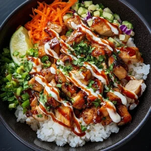 Delicious Bang Bang Chicken Bowl filled with vibrant flavors and easy to prepare