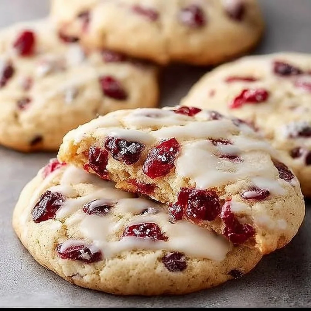 Chewy Christmas Cranberry Orange Cookies ready for holiday celebrations