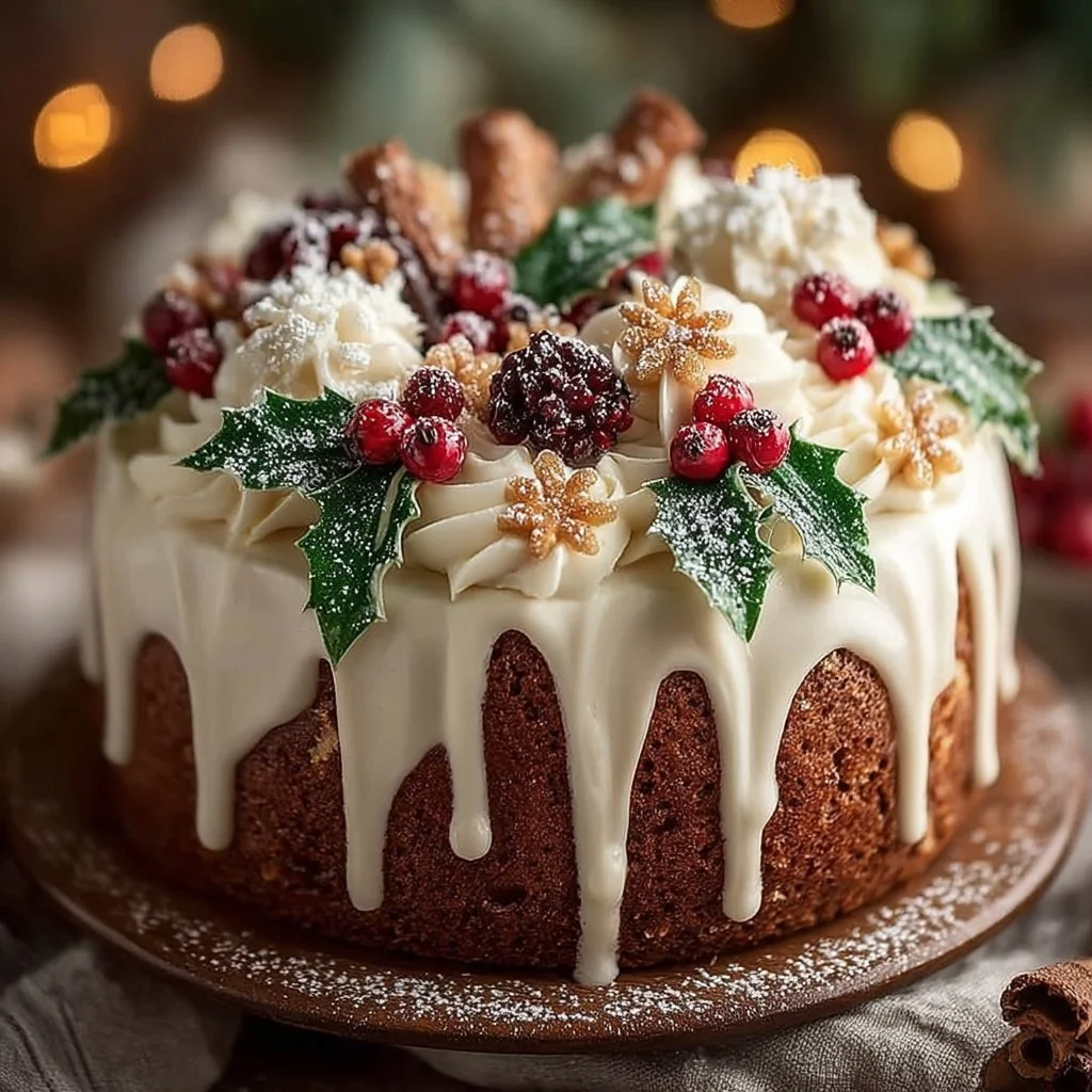 Delicious Christmas Delight Cake decorated with festive holiday themes