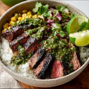 Cilantro Lime Steak Bowl with fresh ingredients and vibrant colors on a plate