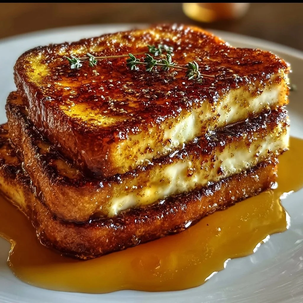 Delicious Crème Brûlée French Toast with caramelized sugar crust