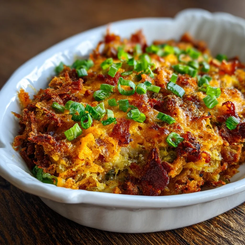 Dolly Parton’s 5-Ingredient Casserole served in a dish, ready to enjoy.