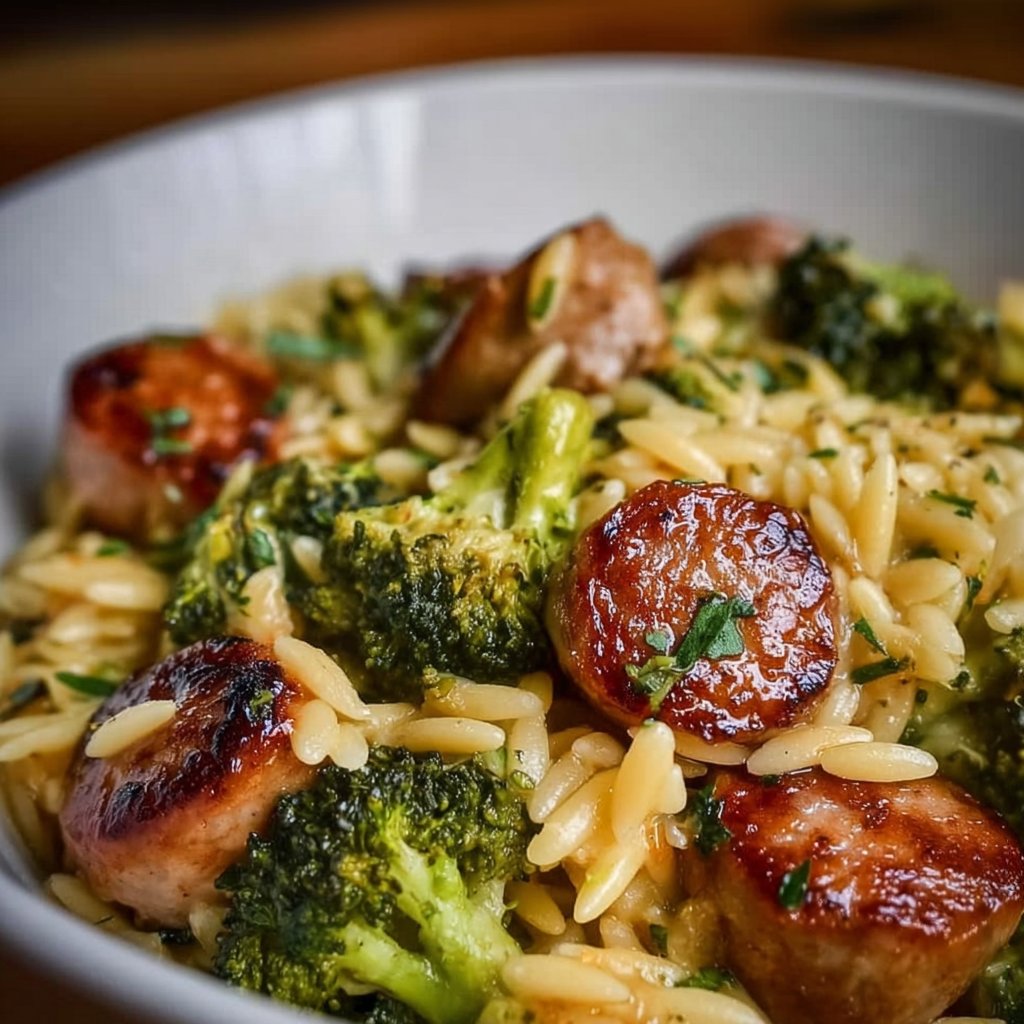 Chicken Sausage and Broccoli Orzo