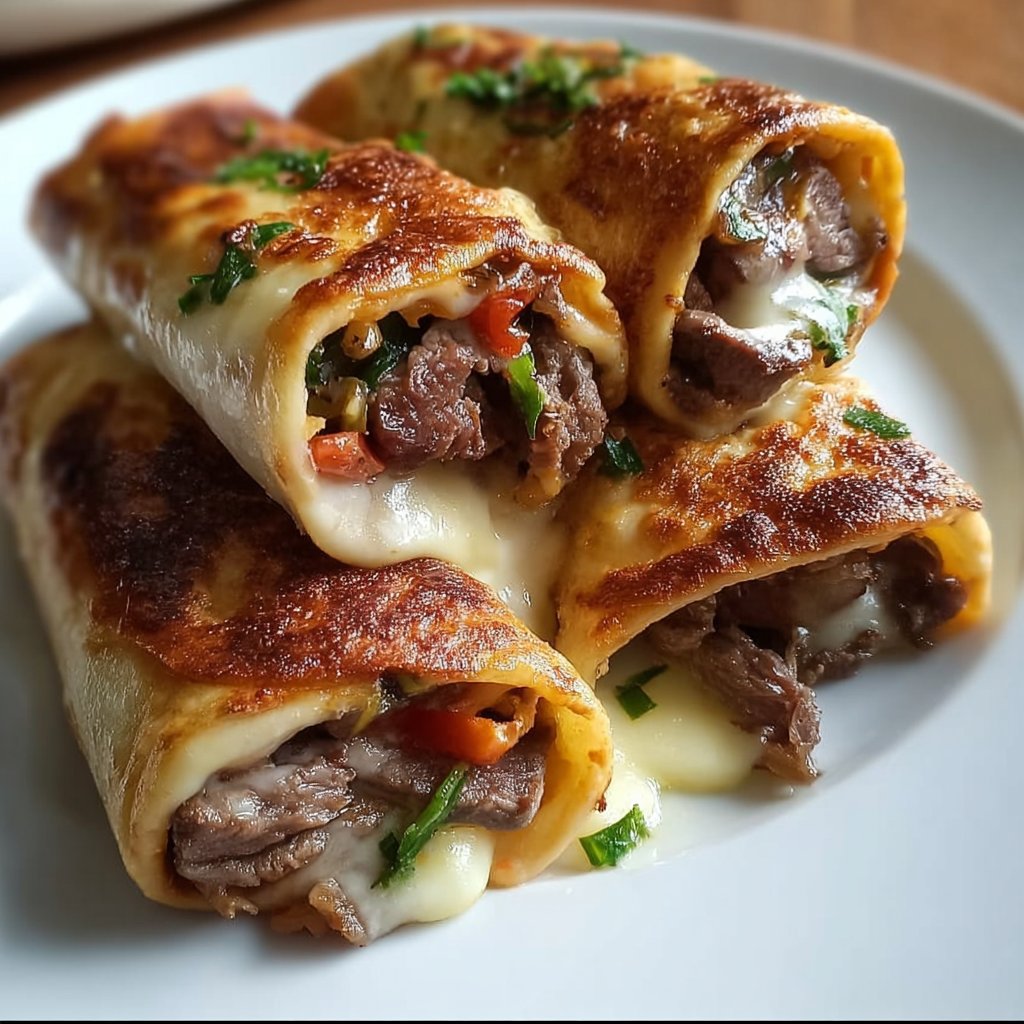 Delicious Keto Philly Cheesesteak Roll Ups