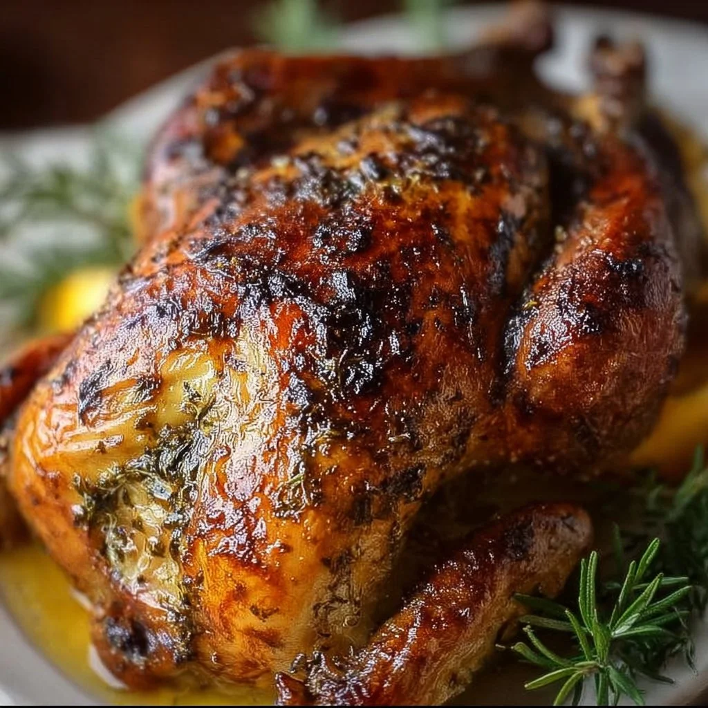 Delicious Garlic Turkey for Thanksgiving dinner on a festive table