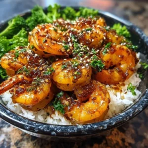 Honey Garlic Shrimp Bowls with vibrant vegetables and rice for a delicious meal