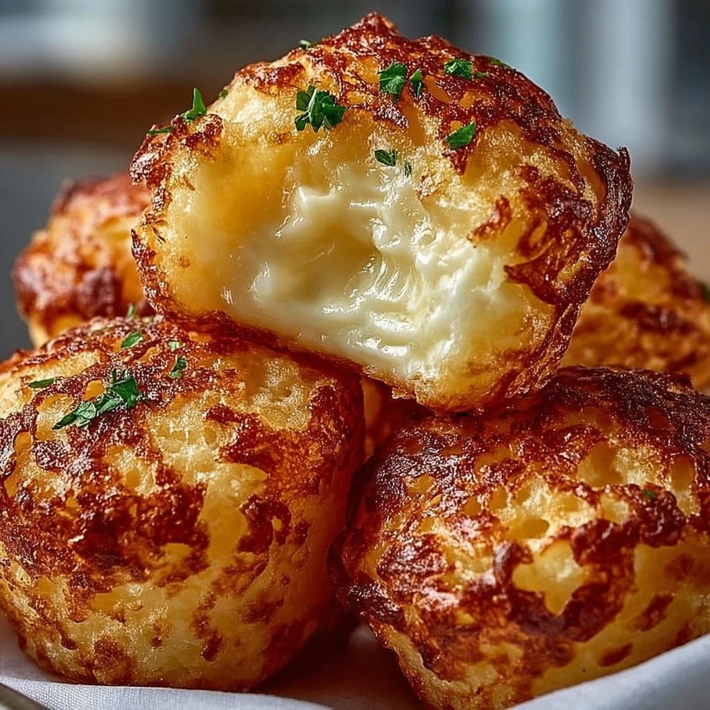 Delicious Mashed Potato Cheese Puffs served on a plate.