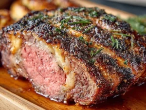 Delicious No Peek Prime Rib Roast ready to be served