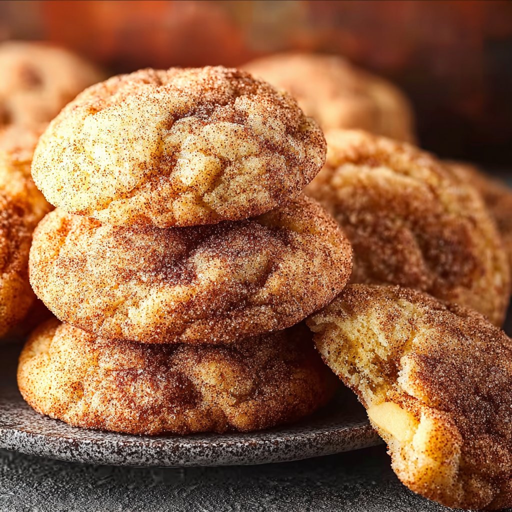 Quick Apple Cinnamon Snickerdoodle Cookies