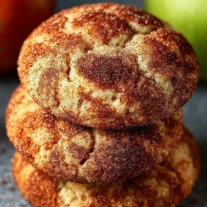 Freshly baked Apple Cinnamon Snickerdoodle Cookies on a cooling rack