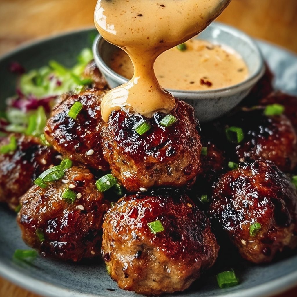 Korean BBQ Meatballs with Spicy Mayo Dip: A Flavor-Packed Beginner-Friendly Recipe