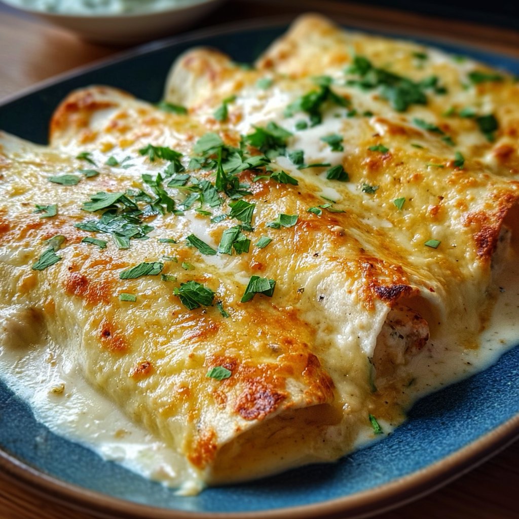 Creamy White Chicken Enchiladas