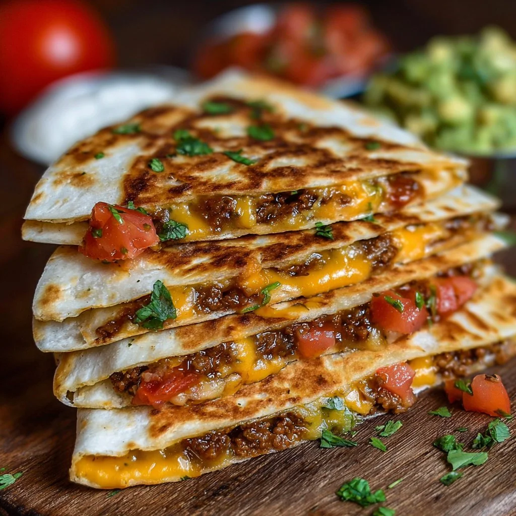 Delicious Smashburger Quesadillas with fresh ingredients and melted cheese