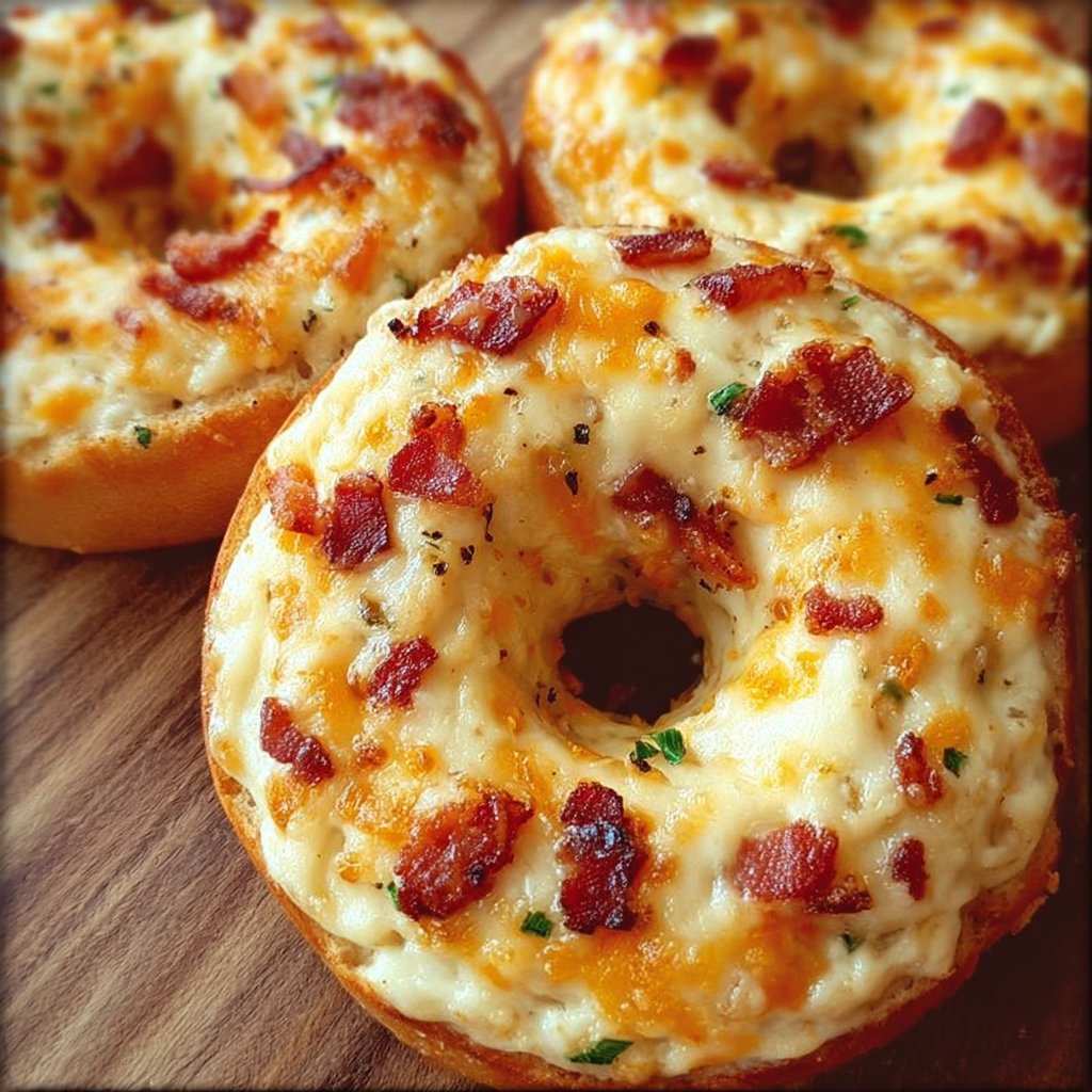 Creamy Bacon Cheddar Bagels