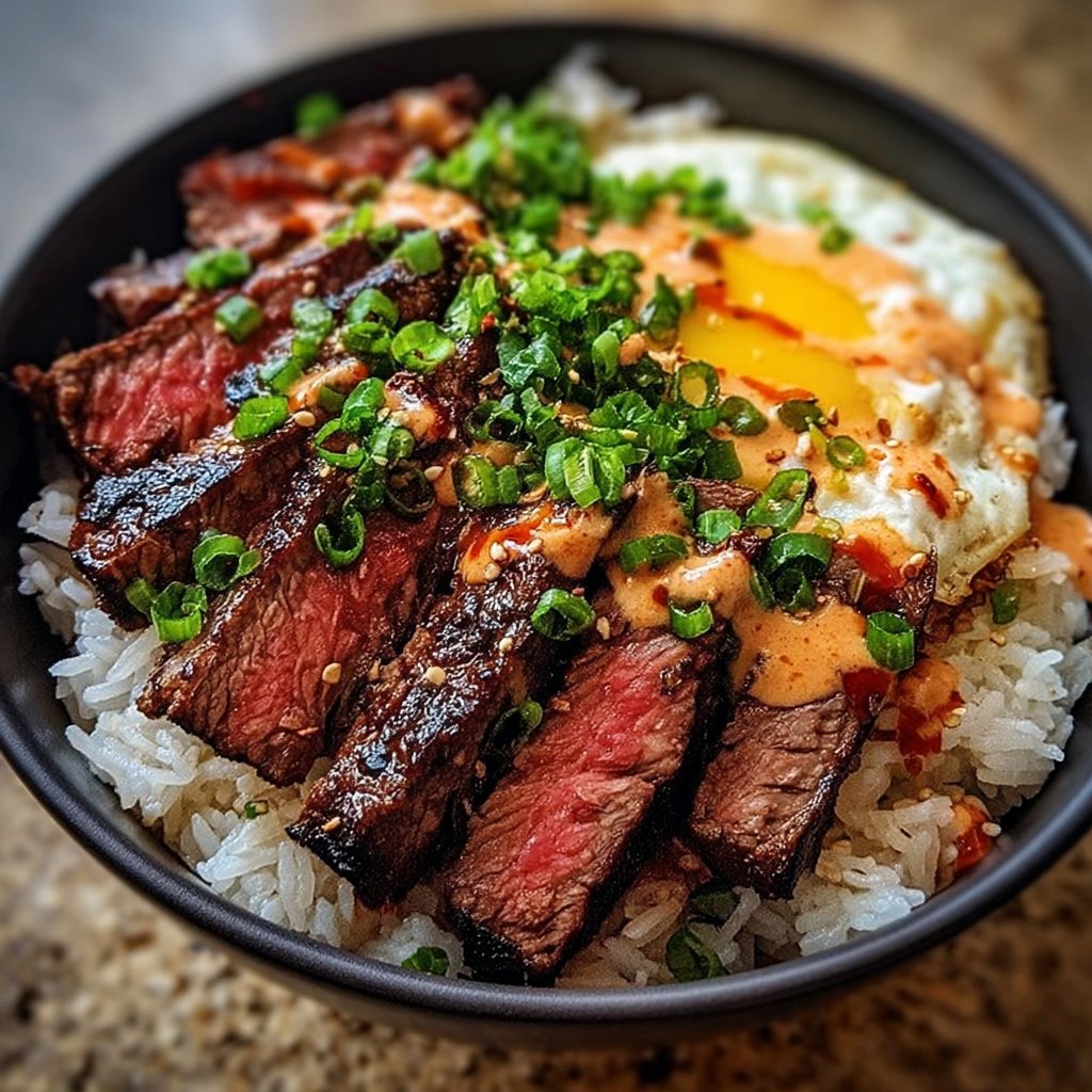 Korean BBQ Steak Rice Bowls