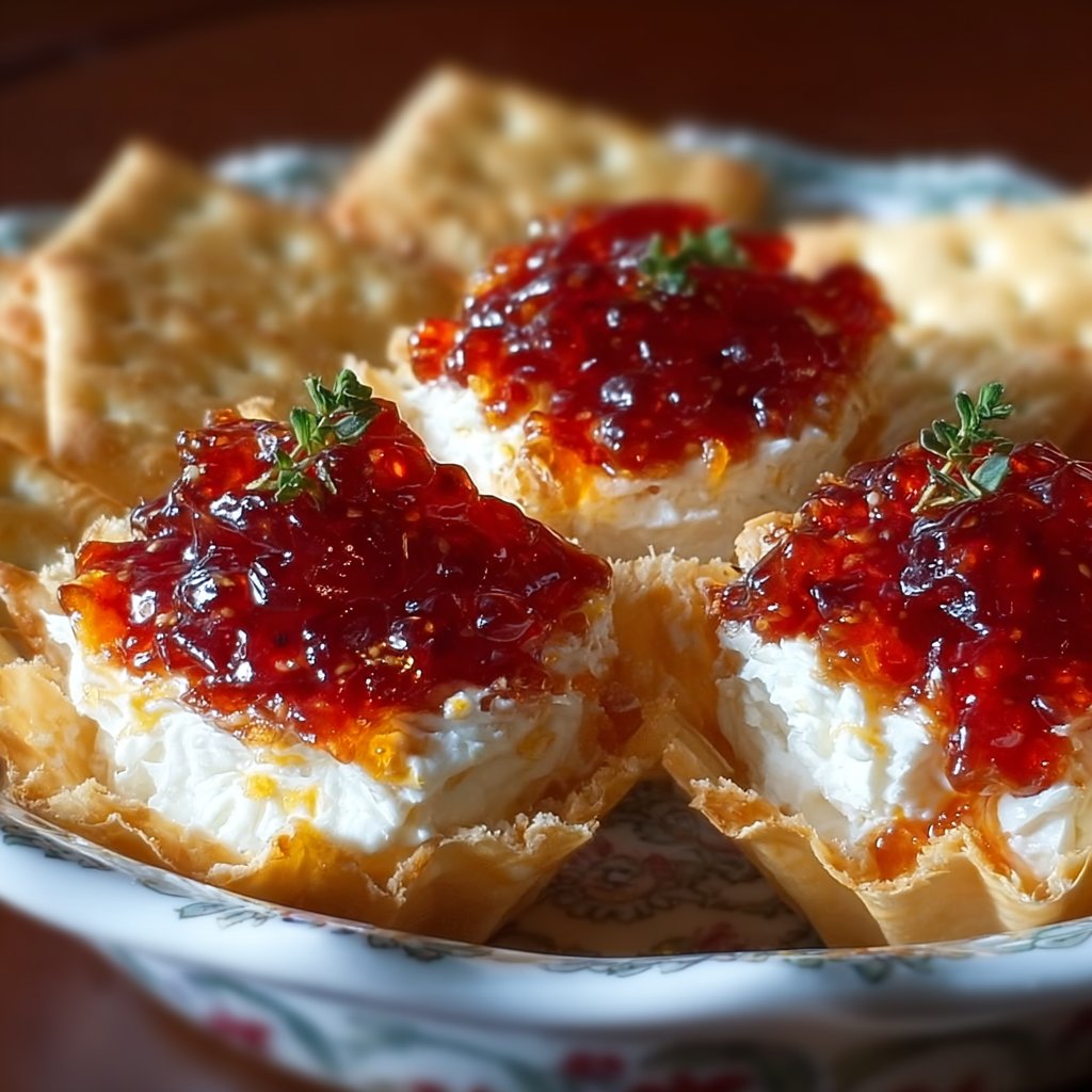 Quick Pepper Jelly Cream Cheese Appetizer Dip and Bites