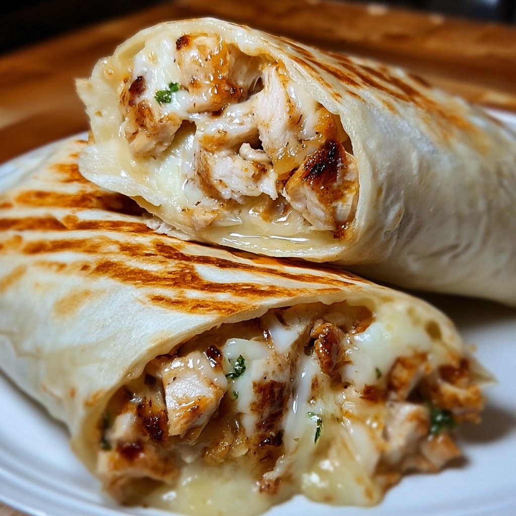 Ooey-Gooey Cheesy Garlic Chicken Wraps You’ll Love!