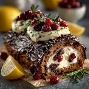 Delicious Yule Log Cake decorated for festive holiday season